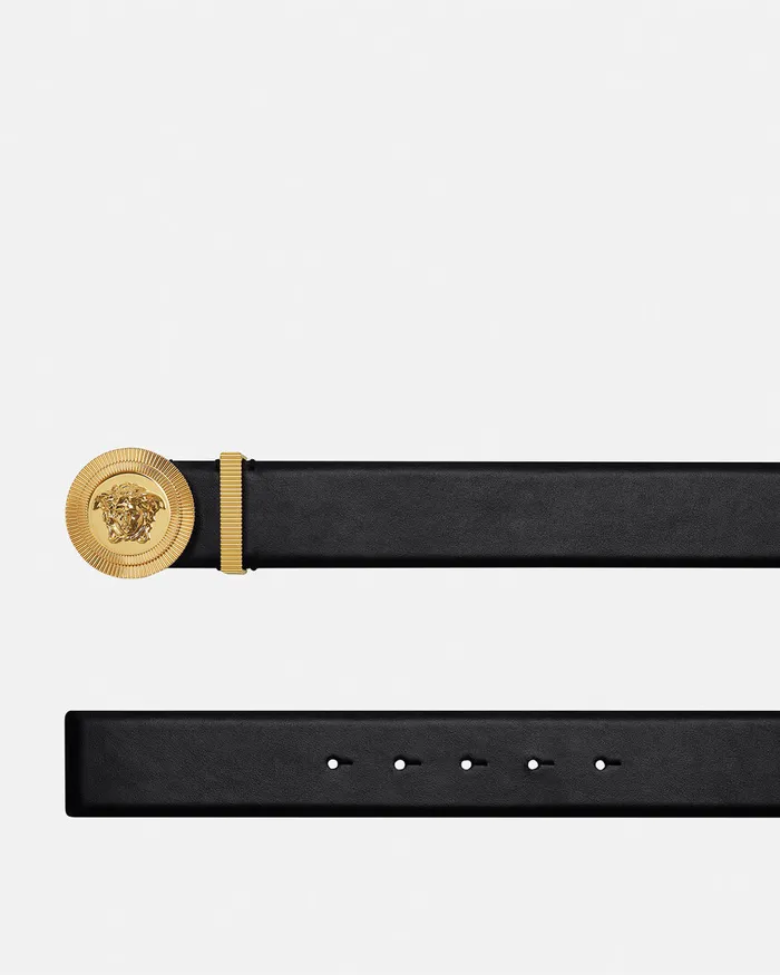Belts Men Versace Medusa Biggie Leather Belt 4 Cm Blackgold