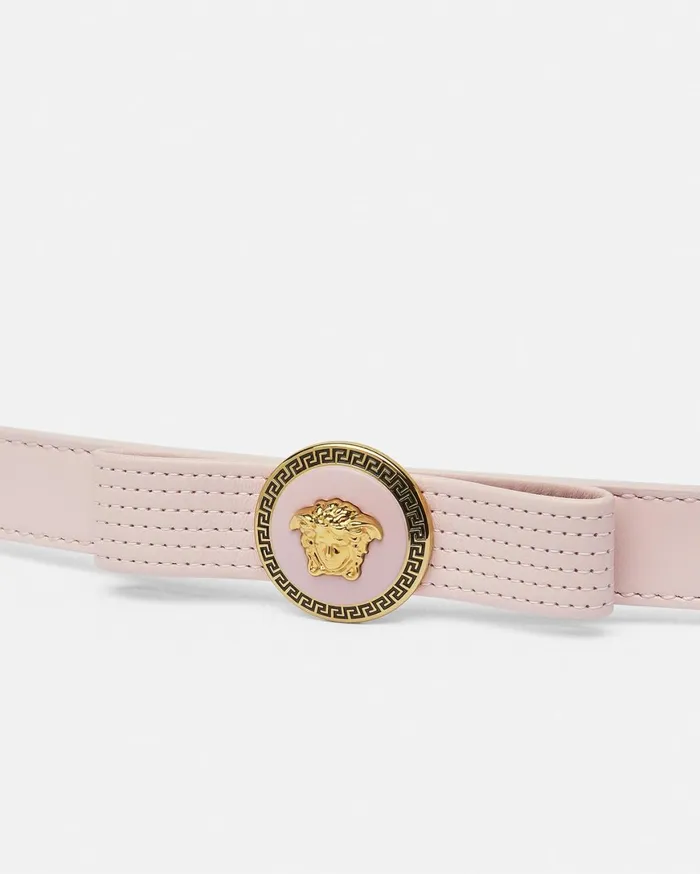 Belts Women Versace Gianni Ribbon Leather Belt 08034 2 Cm Light Pink