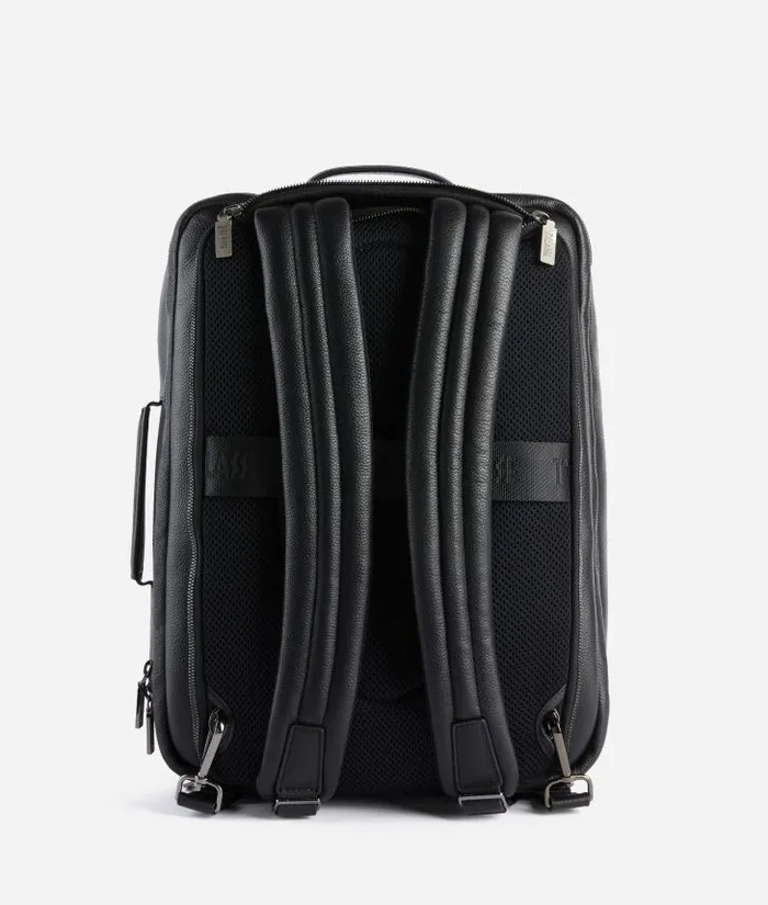 Beta Leather 3Way Travel Backpack Black Man Alviero Martini Backpacks and Belt Bags
