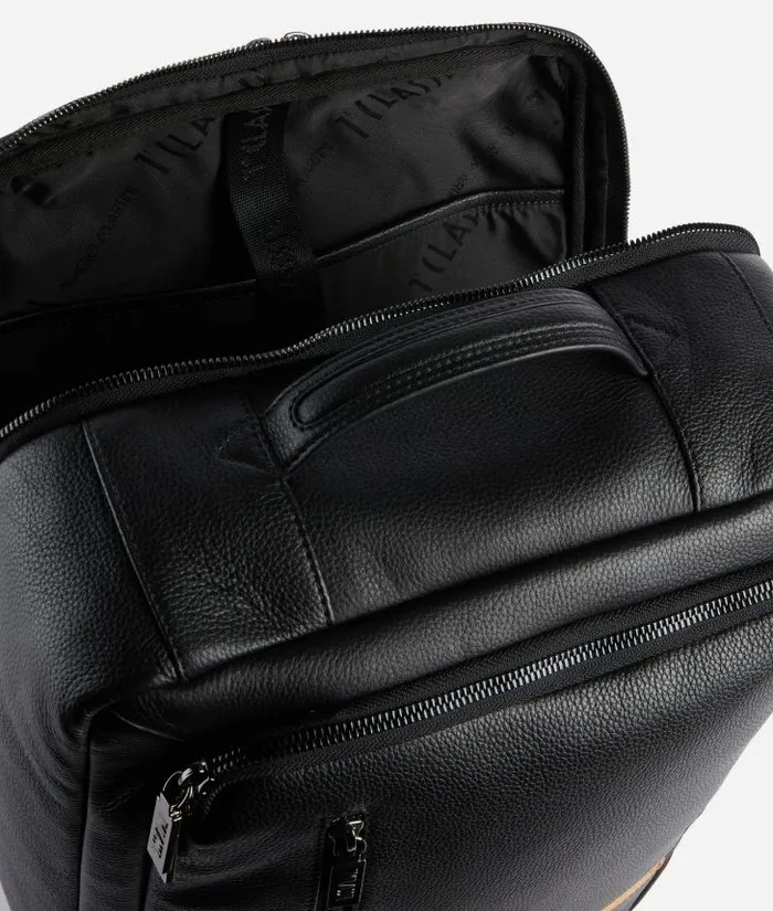 Beta Leather 3Way Travel Backpack Black Man Alviero Martini Backpacks and Belt Bags