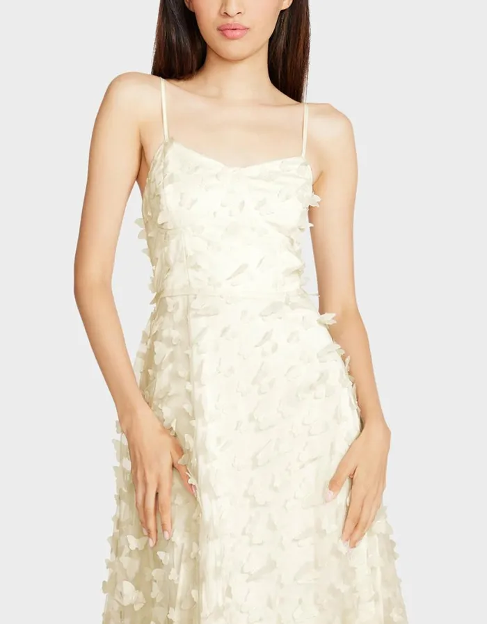 Betsey Johnson Women BETSEYS BUTTERFLY MAXI DRESS CREAM Cream
