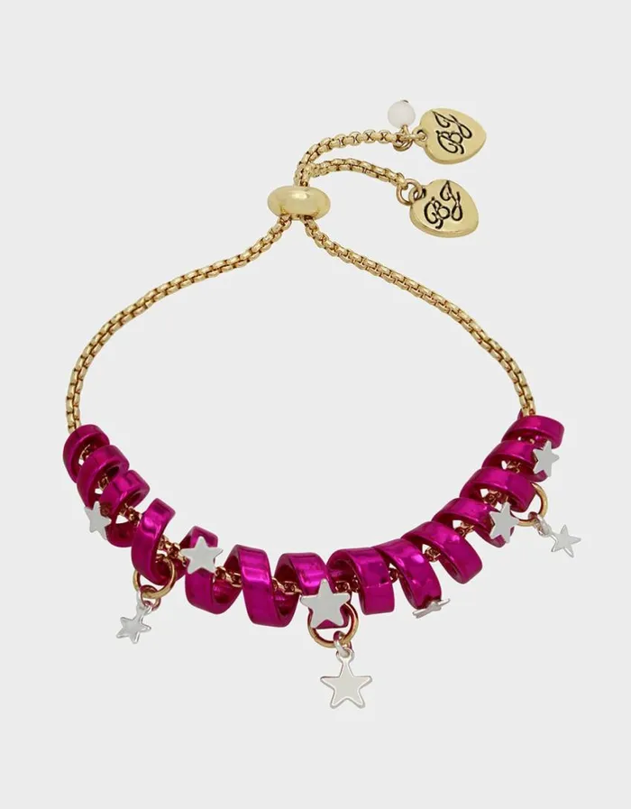 Betsey Johnson Women BETSEYS HOLIDAY COIL BRACELET PINK Pink