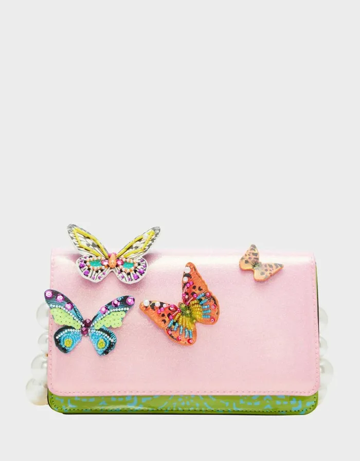 Betsey Johnson Women BUTTERFLY CROSSBODY PINK MULTI