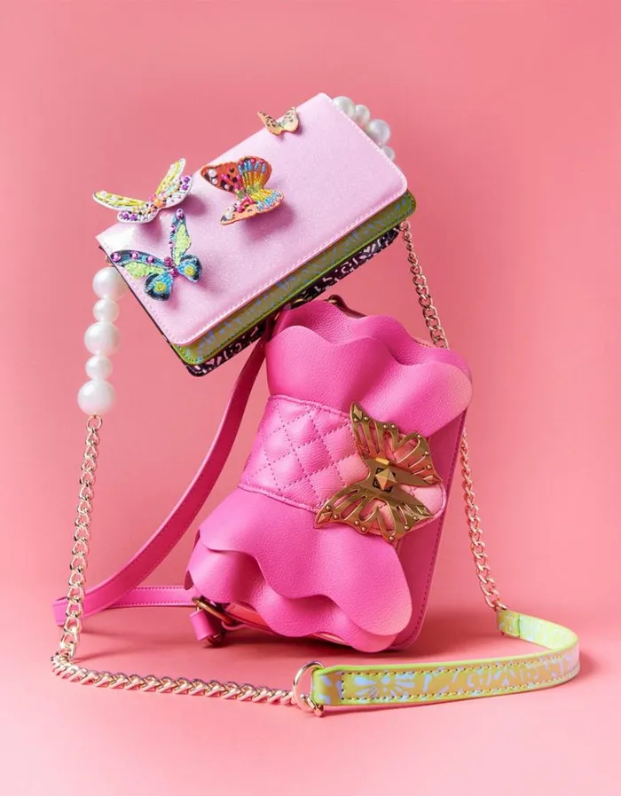 Betsey Johnson Women BUTTERFLY CROSSBODY PINK MULTI Betsey Johnson Women BUTTERFLY CROSSBODY PINK MULTI