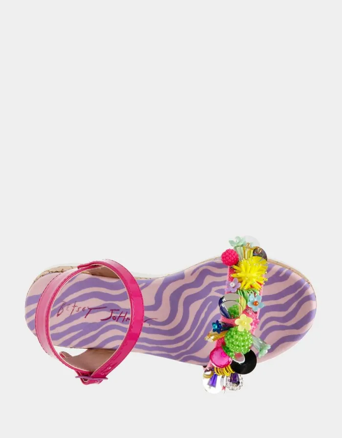 Betsey Johnson Women KIDS039 FRANK PINK MULTI Pink Multi
