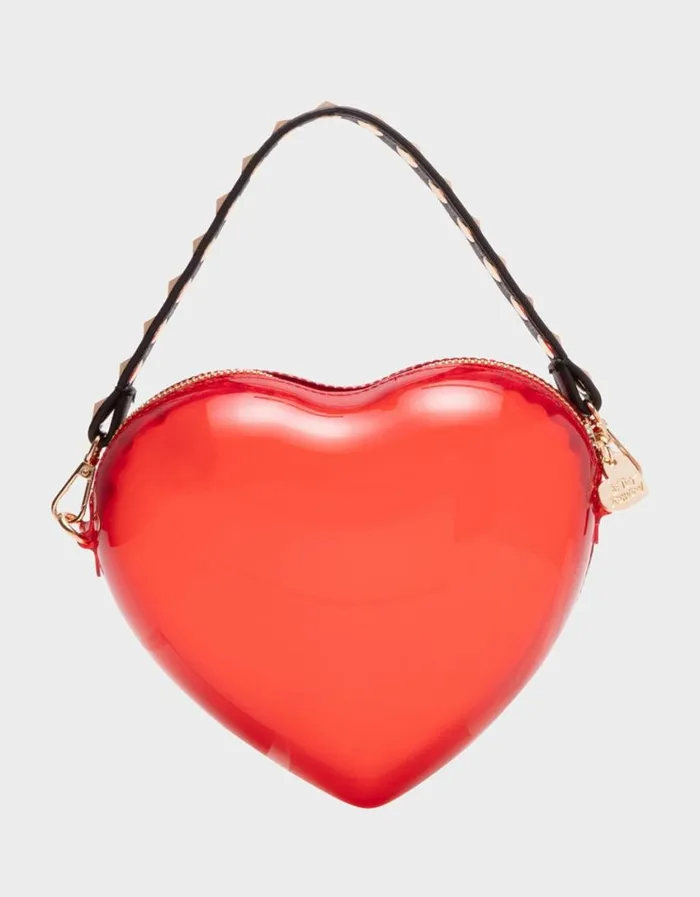 Betsey Johnson Women KITSCH HEART BEAT CROSSBODY RED Red