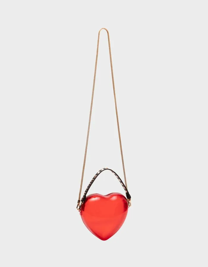Betsey Johnson Women KITSCH HEART BEAT CROSSBODY RED Red