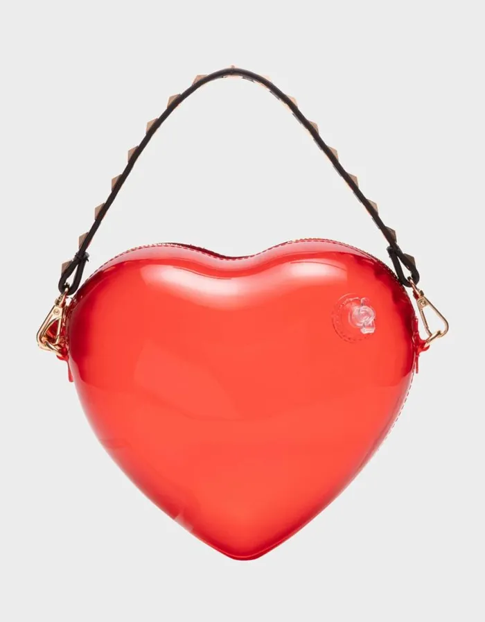 Betsey Johnson Women KITSCH HEART BEAT CROSSBODY RED Red