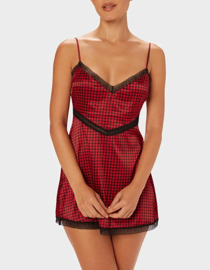 Betsey Johnson Women PARADE SLIP DRESS PINK MULTI