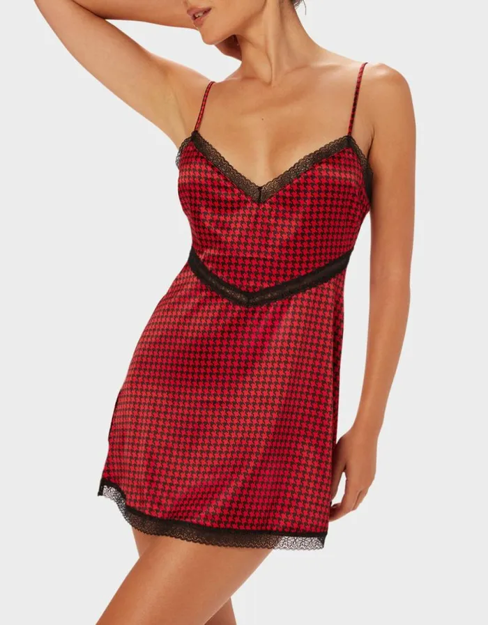 Betsey Johnson Women PARADE SLIP DRESS PINK MULTI