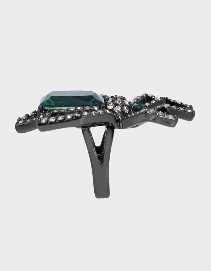 Betsey Johnson Women RICH WITCH SPIDER RING GREEN