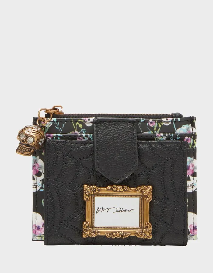 Betsey Johnson Women SPIDER BIFOLD WALLET BLACK