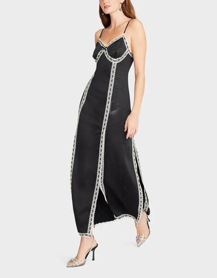 Betsey Johnson Women VIOLA SLIP DRESS BLACK Black
