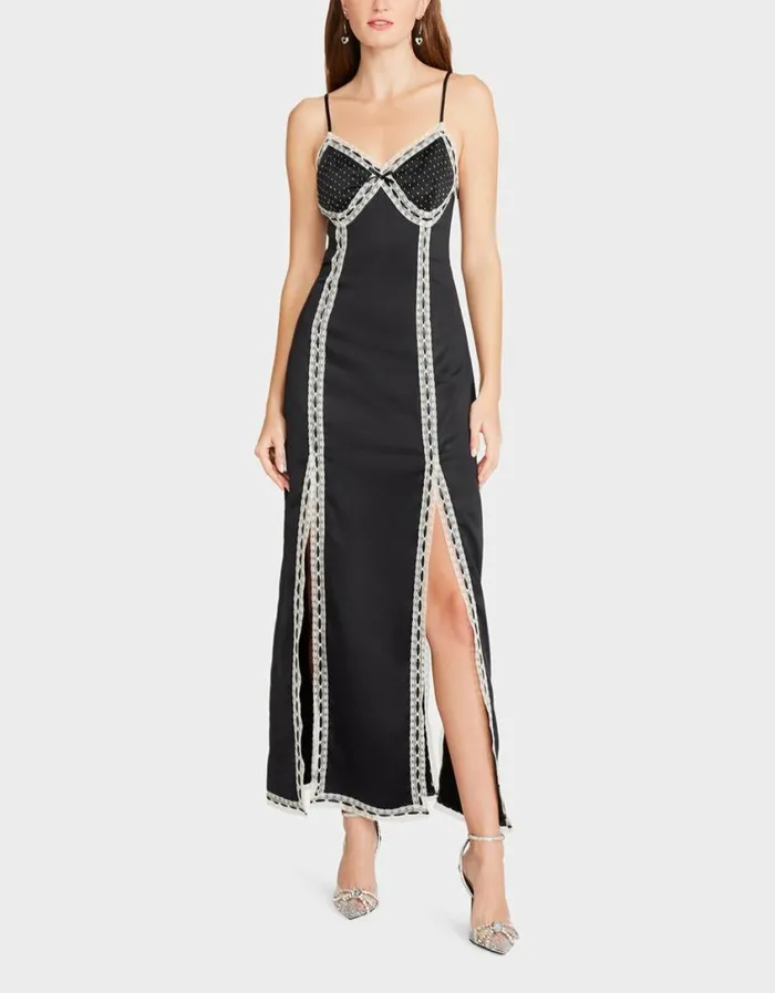 Betsey Johnson Women VIOLA SLIP DRESS BLACK Black