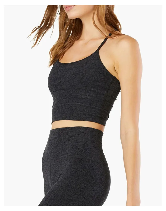 Beyond Yoga Spacedye Slim Racerback Cropped Tank Black Women Madewell Activewear