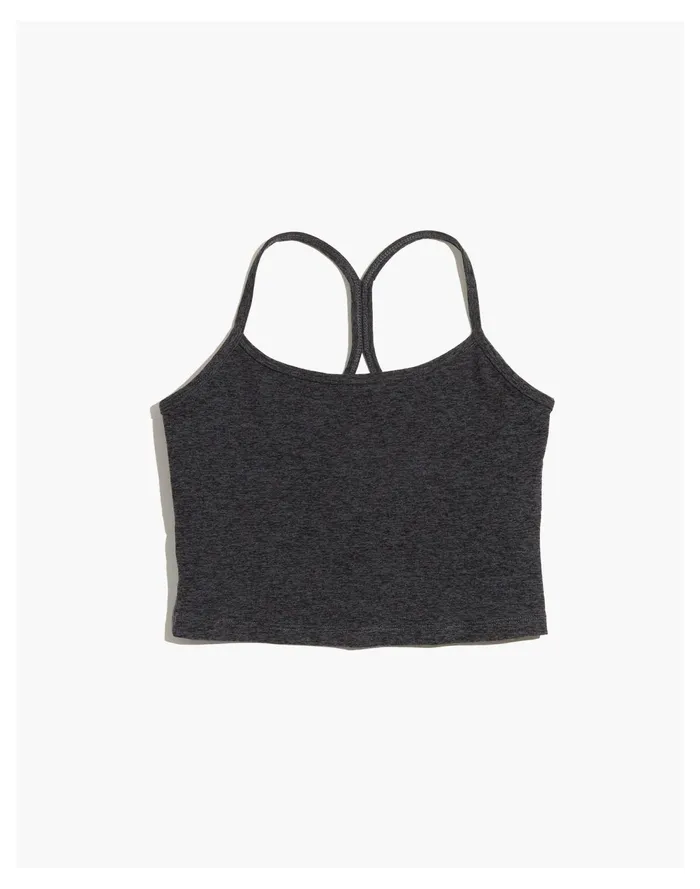 Beyond Yoga Spacedye Slim Racerback Cropped Tank Black Women Madewell Activewear