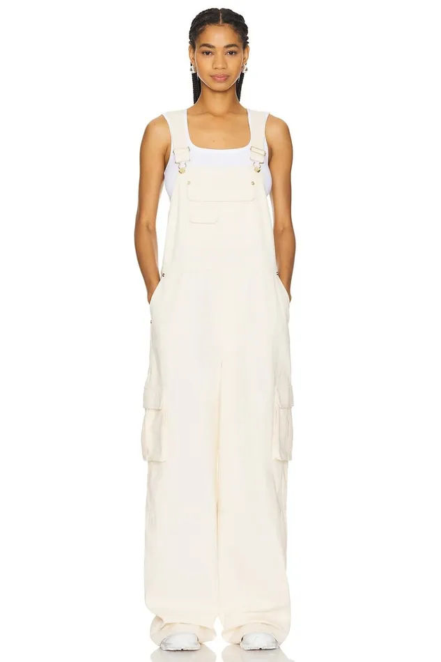 Birdie Overalls Jumpsuit Ivory Women Lovers Friends Jumpsuits