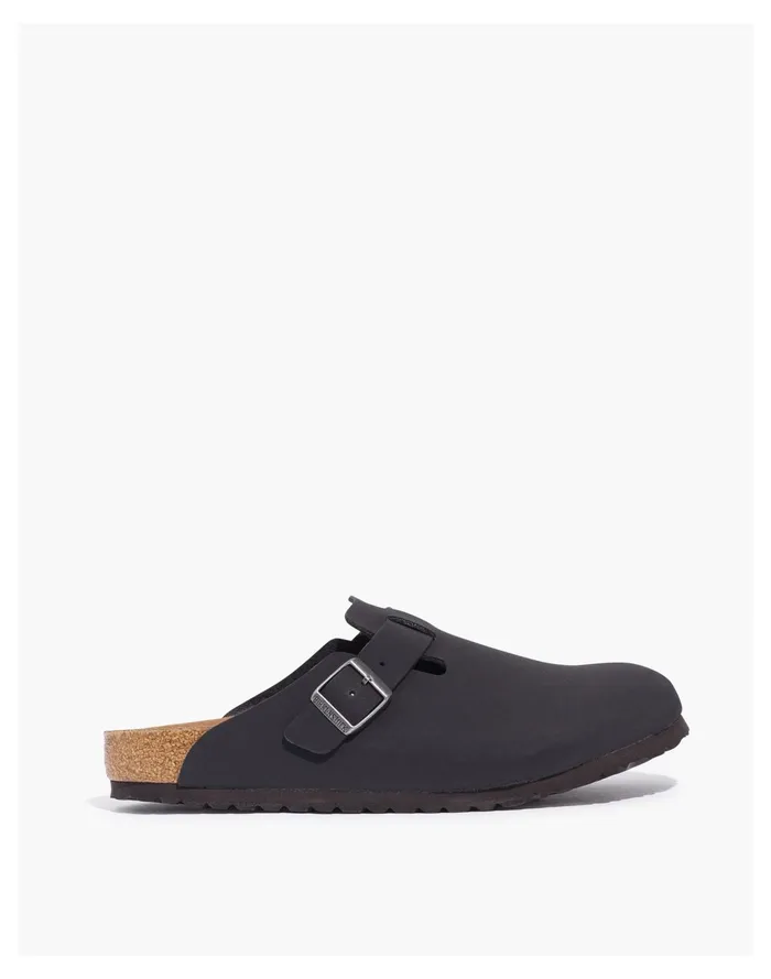 Birkenstock Vegan Leather Birkibuc Boston Clogs Black Men Madewell Sandals