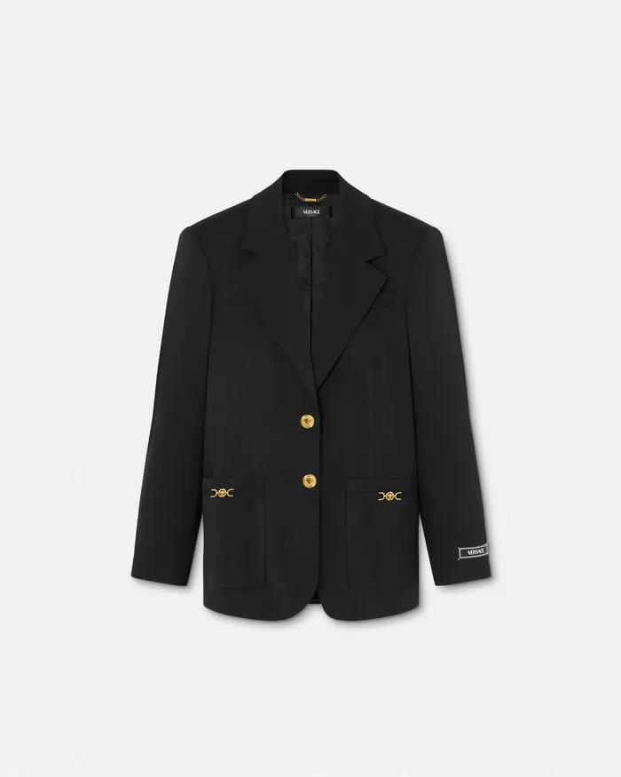 Blazer and Jackets Women Versace SingleBreasted Oversized Blazer Black