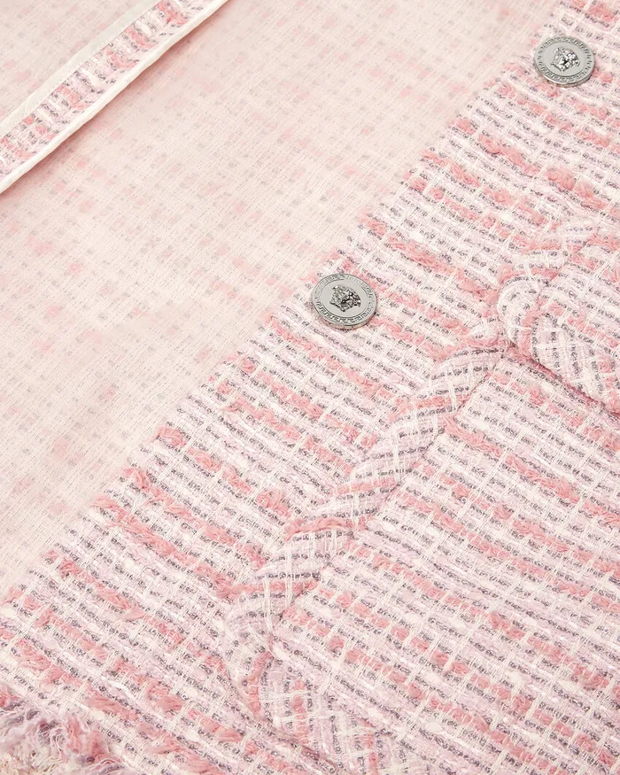Blazer and Jackets Women Versace Tweed Oversized Vest Light Pink