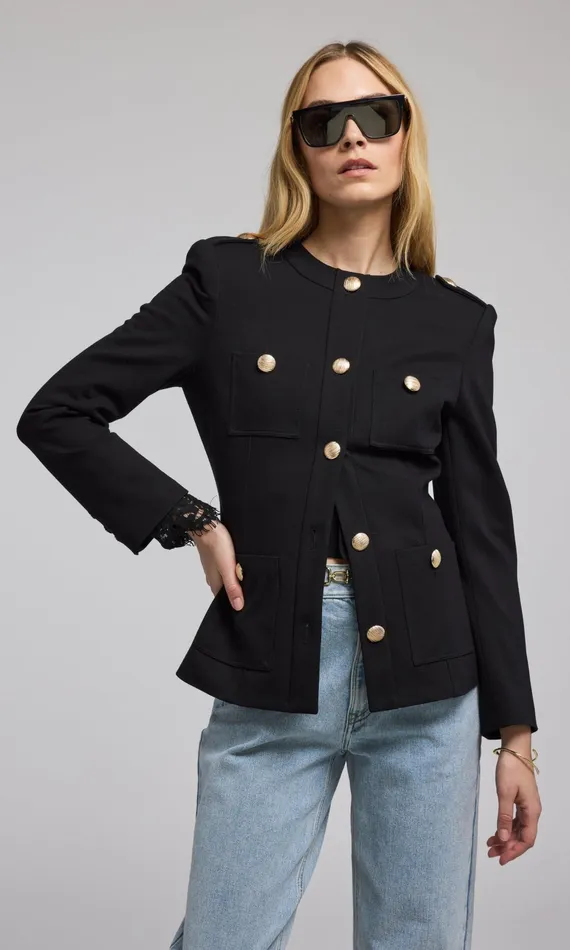 Blazers and Jackets Women Generation Love Clothing Alec Ponte Blazer Black