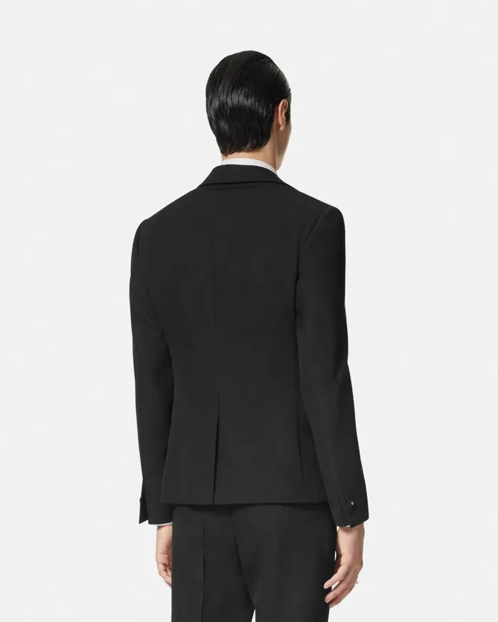 Blazers and Suits Men Versace Embellished Light Wool Blazer Black