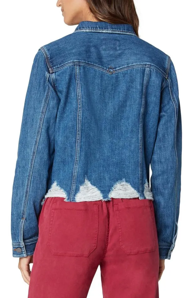 Blazers Women Liverpool Los Angeles Classic Denim Jacket With Shredded Hem Winnett