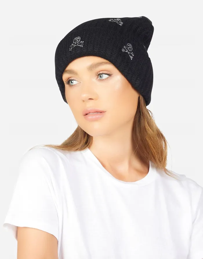Blix Mini Crystal Cross Bone Skulls Black Women039s Lauren Moshi Sweaters and Knits