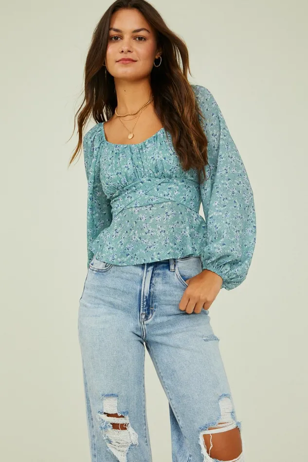 Blouses Altar8217d State Women Karina Floral Tie Back Top