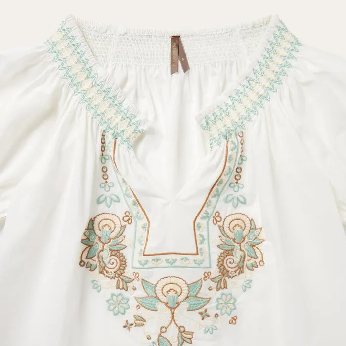 Blouses Women Stetson Cotton Voile Peasant Blouse White