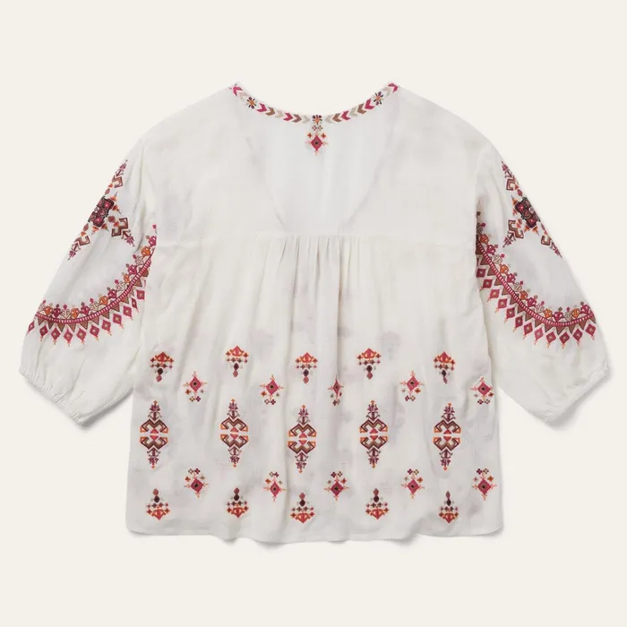 Blouses Women Stetson Dobby Peasant Blouse White