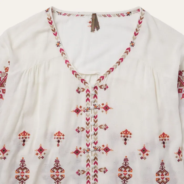 Blouses Women Stetson Dobby Peasant Blouse White