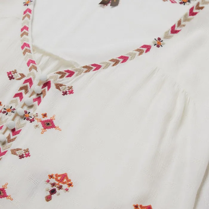 Blouses Women Stetson Dobby Peasant Blouse White