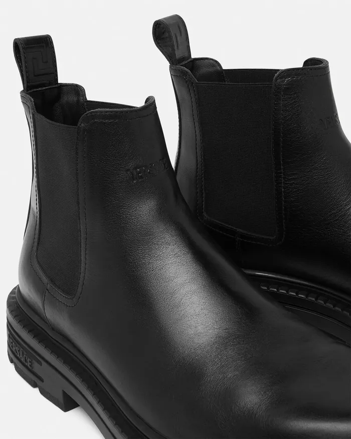 Boots Men Versace Adriano Chelsea Boots Black