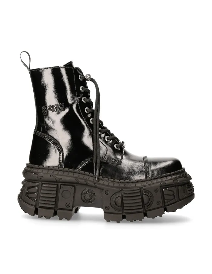 Boots New Rock WomenMen Ankle Boot Black Tank MWall126S2