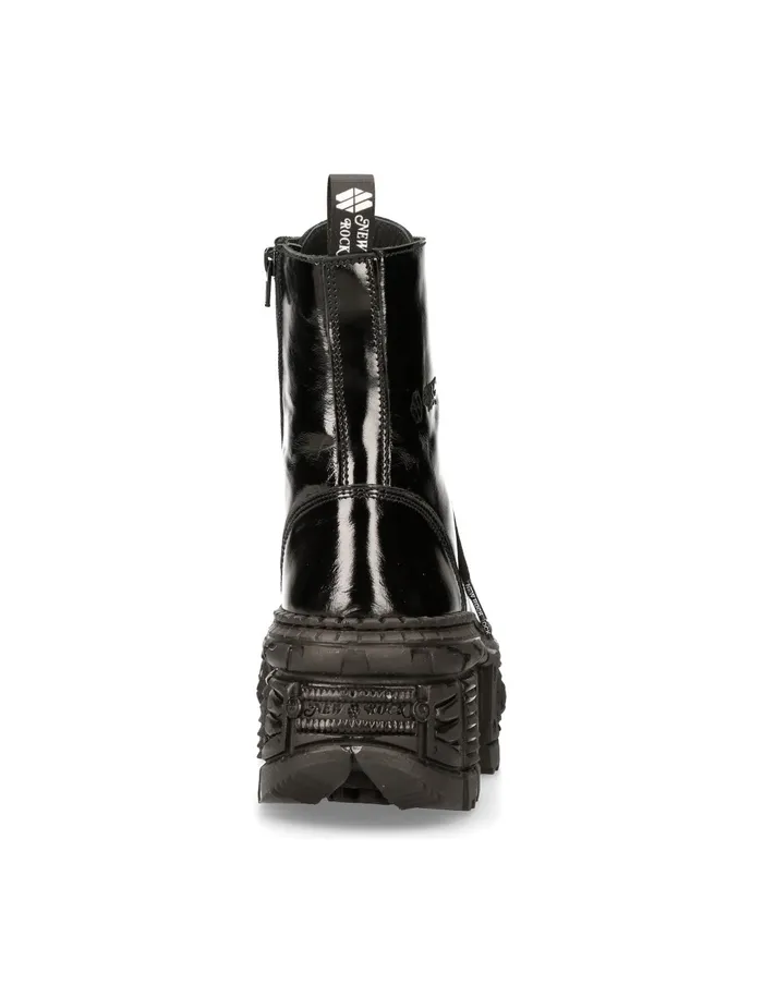 Boots New Rock WomenMen Ankle Boot Black Tank MWall126S2