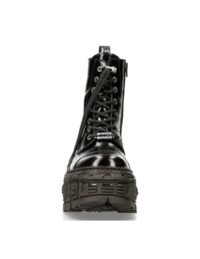 Boots New Rock WomenMen Ankle Boot Black Tank MWall126S2