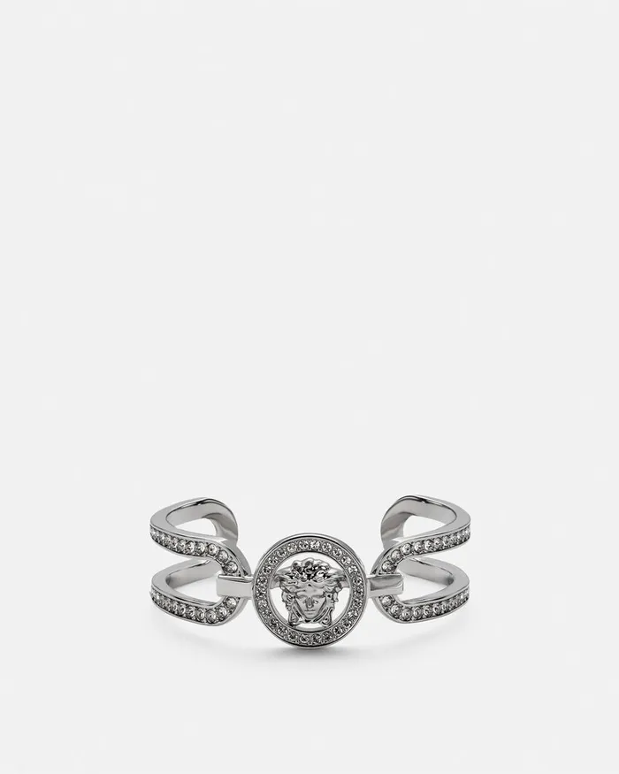Bracelets Women Versace Crystal Medusa 03995 Cuff Bracelet Silver