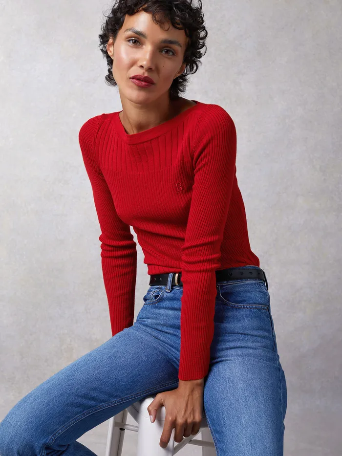 Brigitte Sweater Uni Rouge Knits Rouje Women