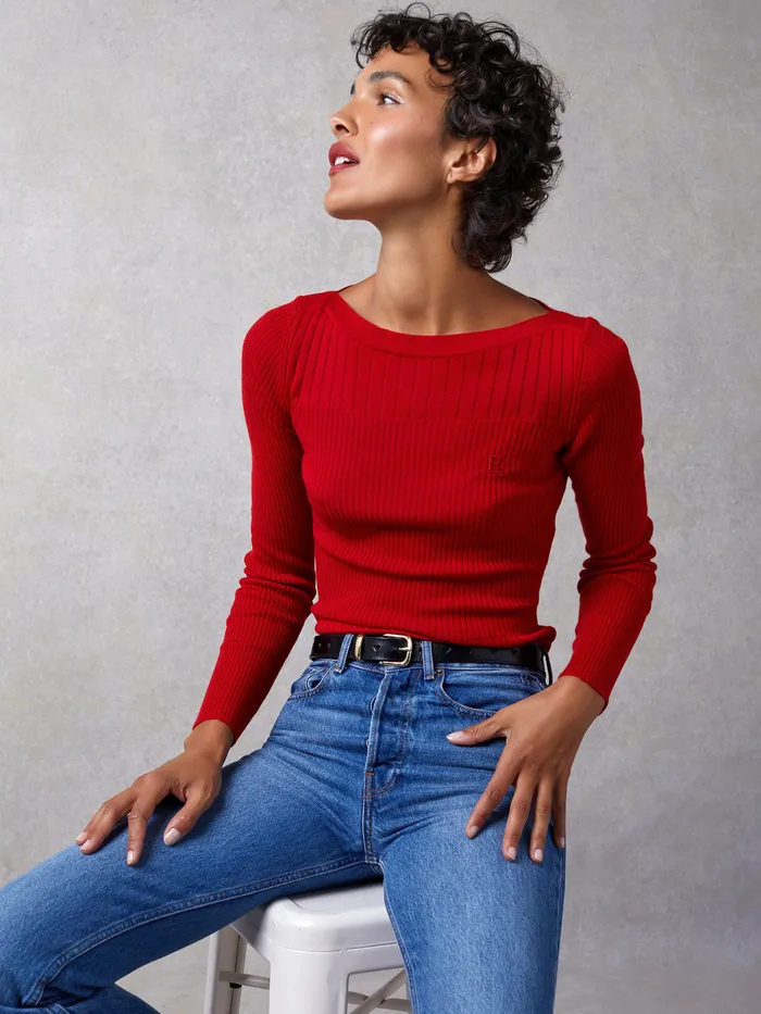 Brigitte Sweater Uni Rouge Knits Rouje Women