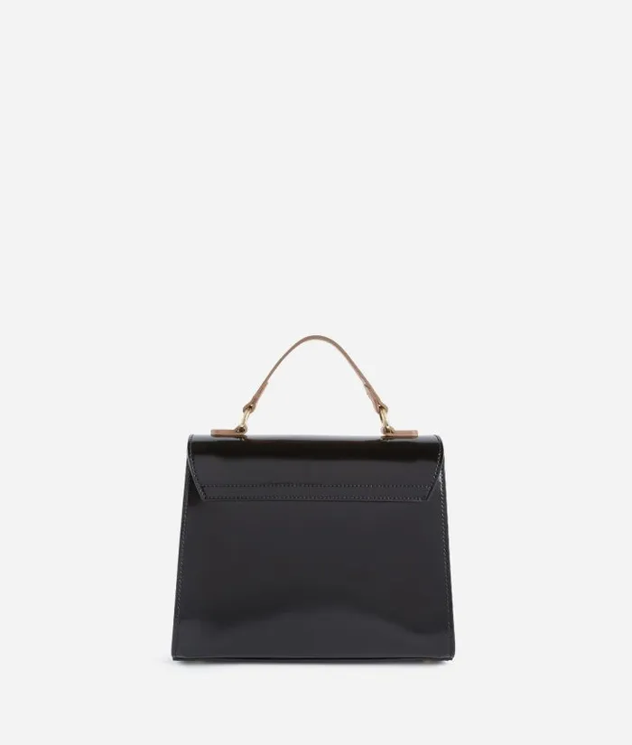 Brilliant Bag Mini Tote Bag With Crossbody Strap Black Woman Alviero Martini Top Handle Bags
