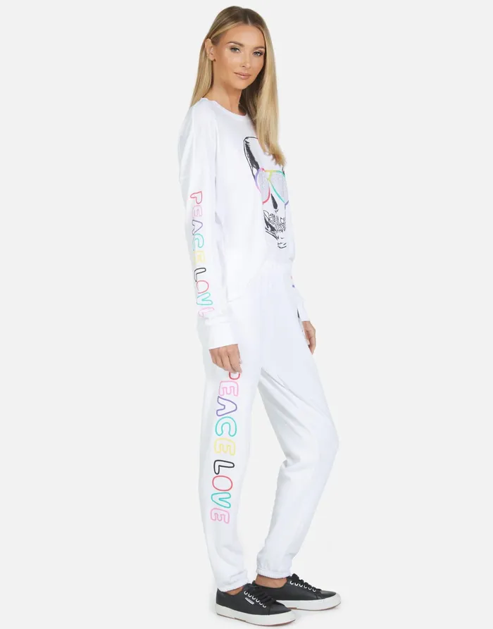 Brynn Cool Skull White Women039s Lauren Moshi Crop Sweatpants