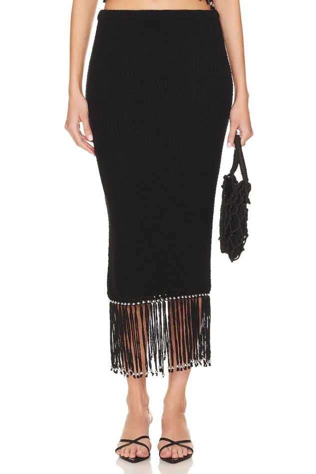 Bryony Fringe Skirt Black Women Lovers Friends Skirts