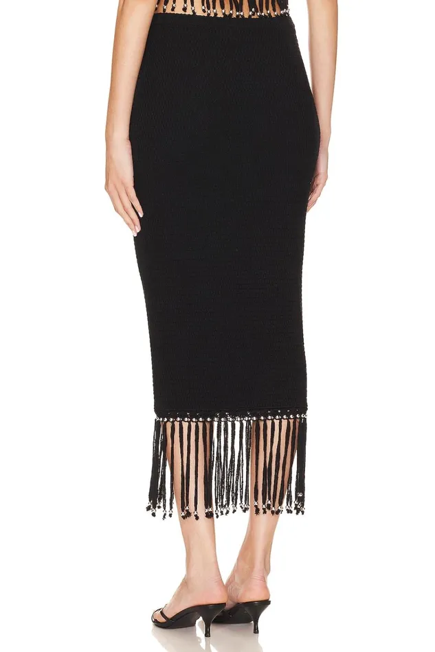 Bryony Fringe Skirt Black Women Lovers Friends Skirts