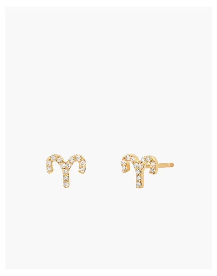 BYCHARI DIAMOND ZODIAC EARRINGS Aries Women Madewell Fine Jewelry