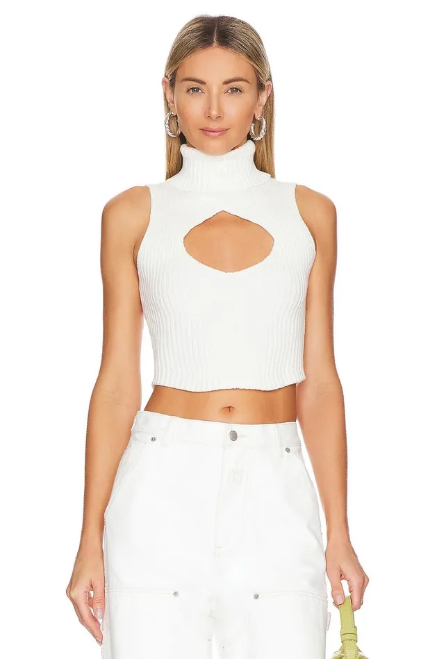 Caitlyn Cropped Sweater Ivory Women Lovers Friends Tops