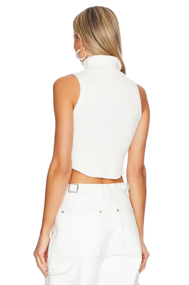 Caitlyn Cropped Sweater Ivory Women Lovers Friends Tops