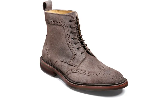 Calder 8211 Grey Suede Mens Barker Shoes Mens Boots
