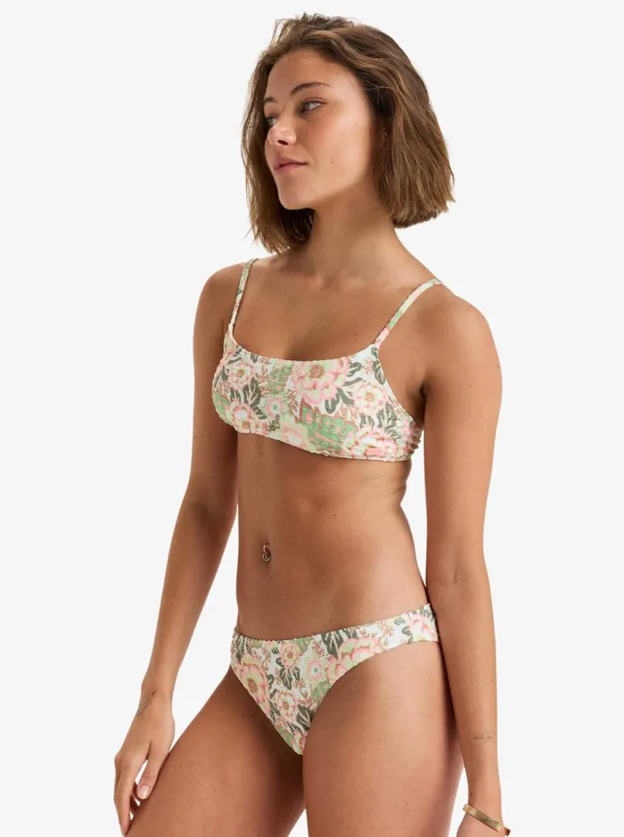 Canarias 8211 Moderate Coverage Bikini Bottoms Oil Green Wild Flower Swim Women Roxy Bikinis