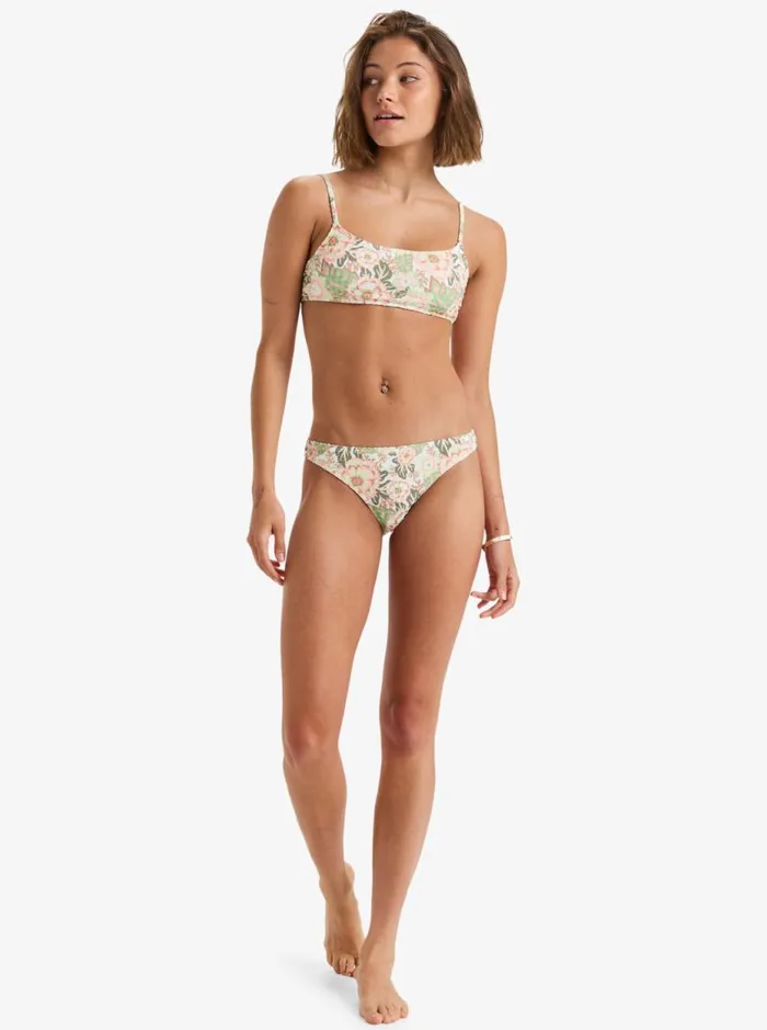 Canarias 8211 Moderate Coverage Bikini Bottoms Oil Green Wild Flower Swim Women Roxy Bikinis